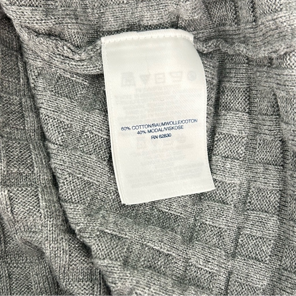 Lands’ End Textured Basketweave Gray 3/4 Sleeve Sweater - Picture 6 of 7